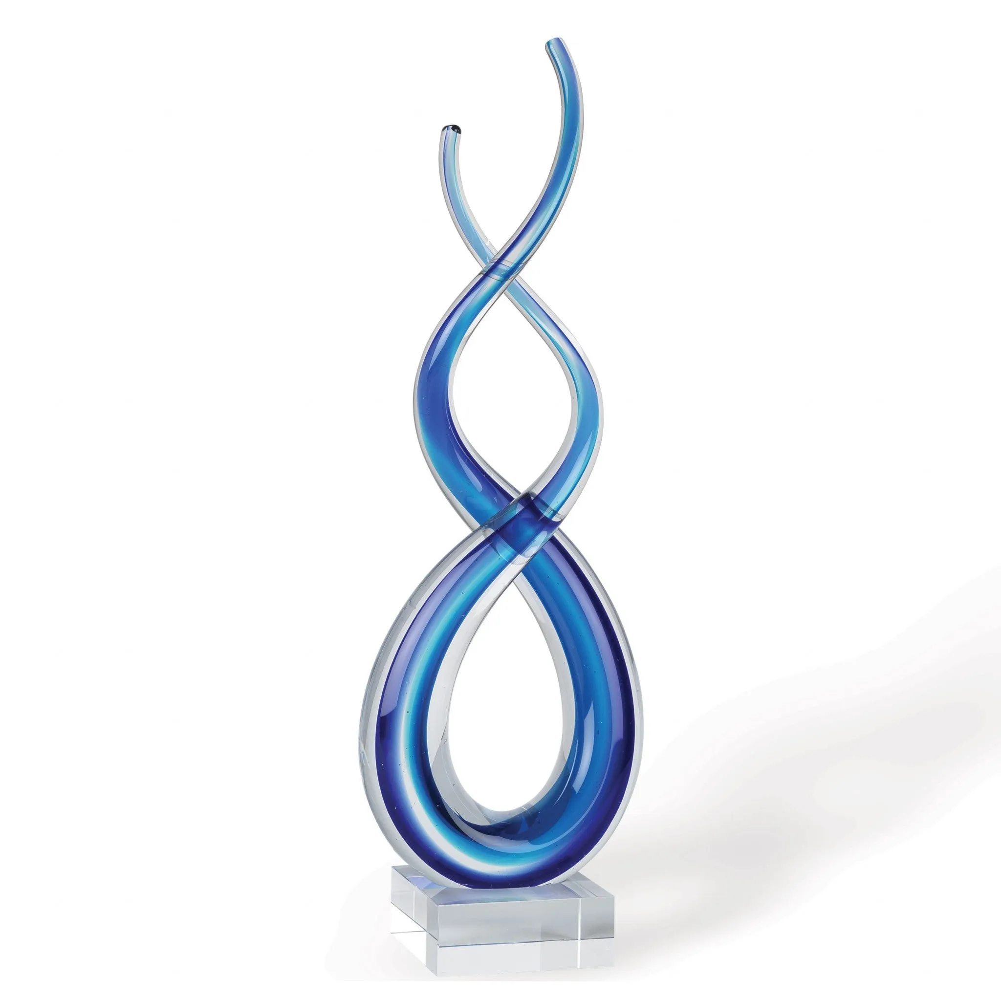 14 Contemporary Blue Art Glass Centerpiece By Homeroots