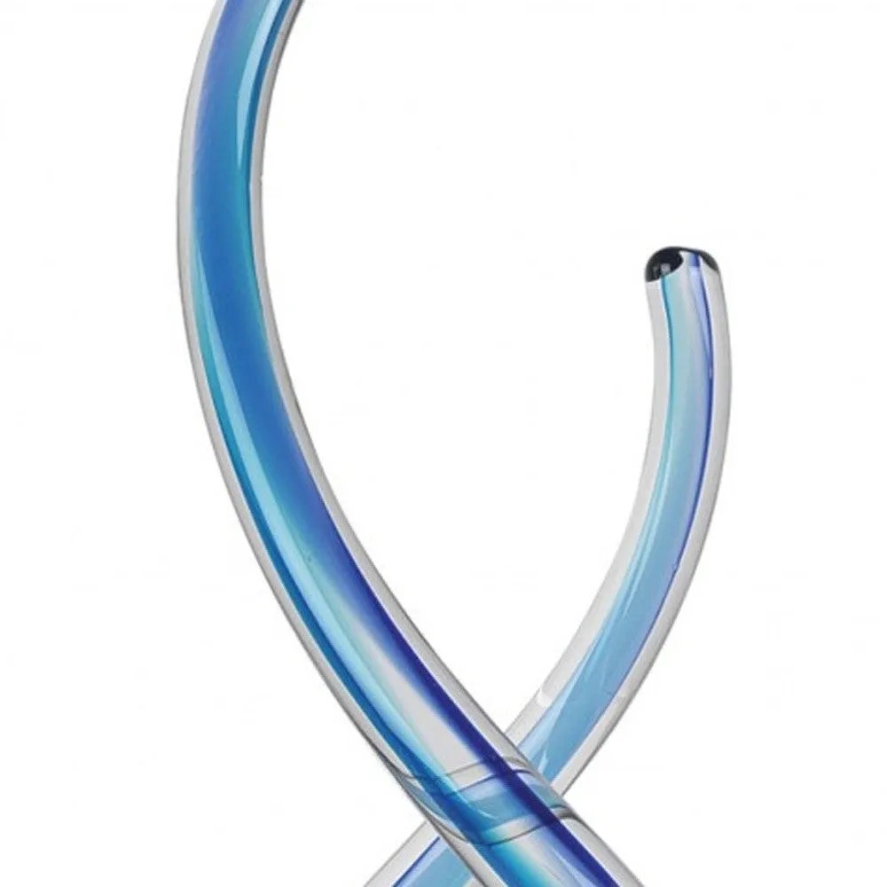 14 Contemporary Blue Art Glass Centerpiece By Homeroots