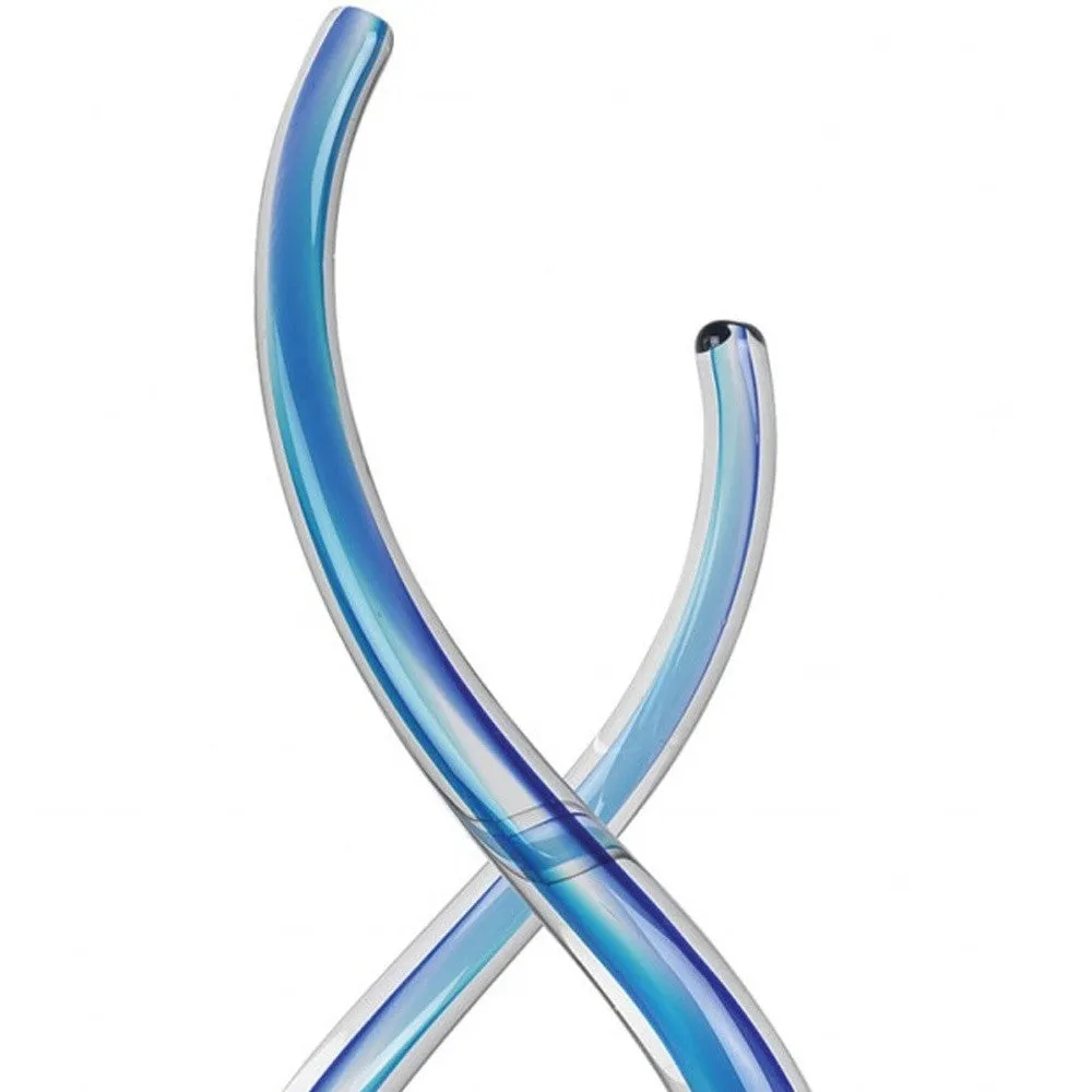 14 Contemporary Blue Art Glass Centerpiece By Homeroots