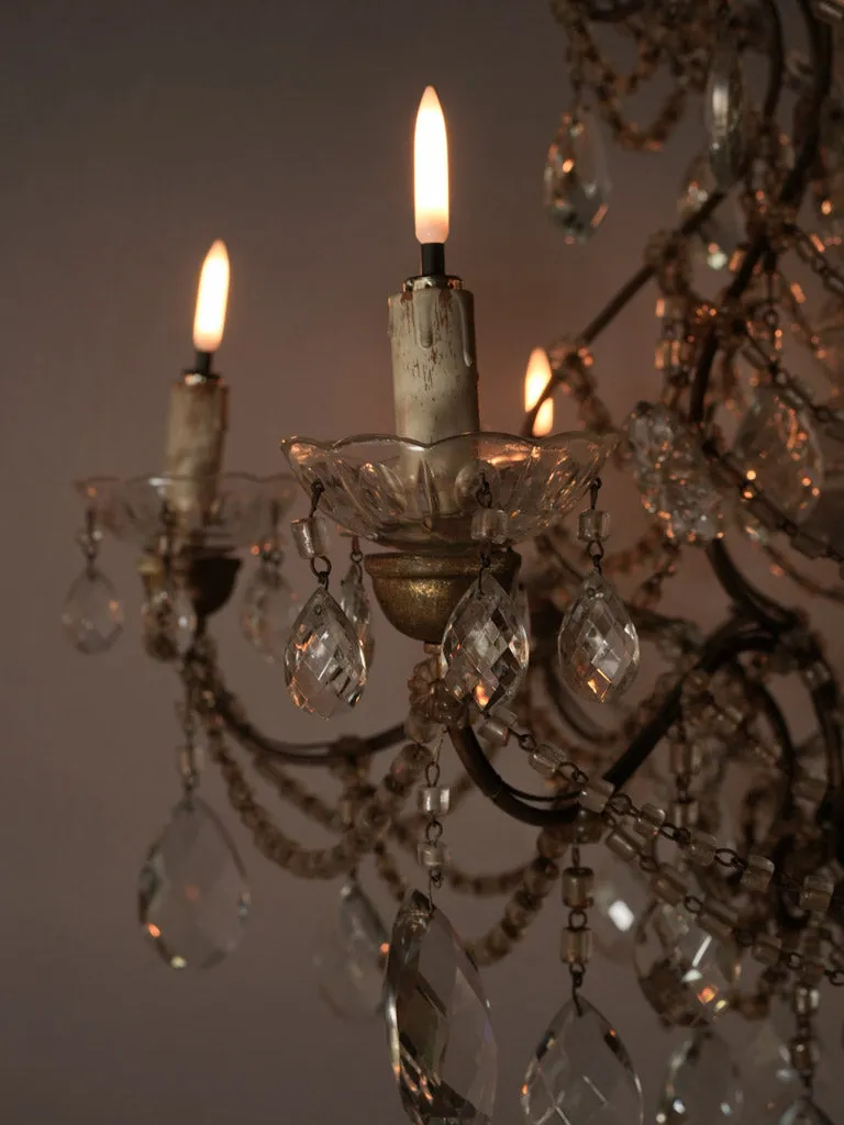 19th-century 6-light Rococo-style Italian chandelier