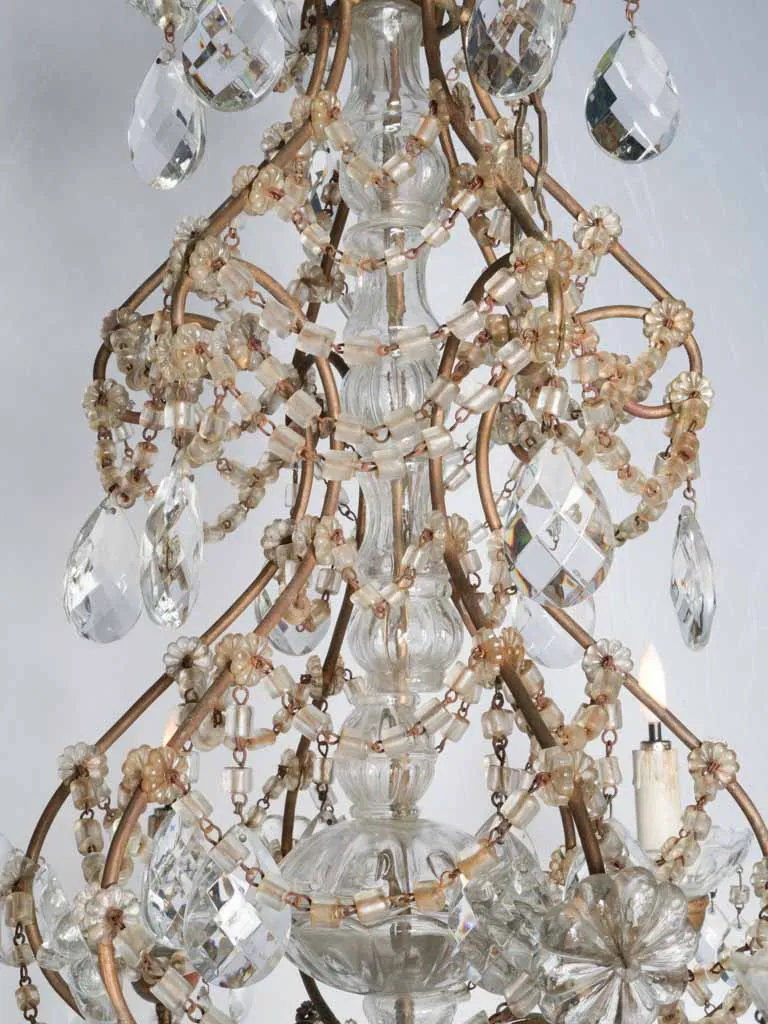 19th-century 6-light Rococo-style Italian chandelier