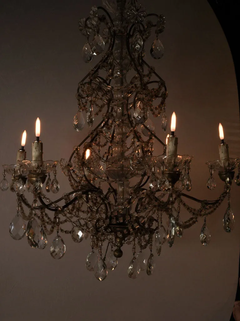 19th-century 6-light Rococo-style Italian chandelier