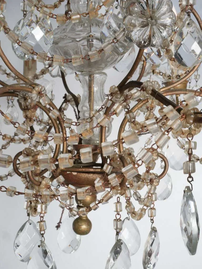 19th-century 6-light Rococo-style Italian chandelier