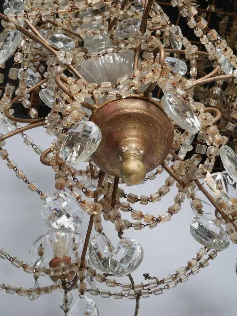 19th-century 6-light Rococo-style Italian chandelier