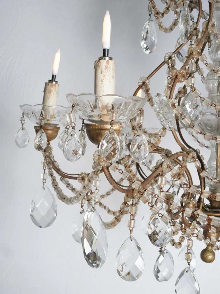 19th-century 6-light Rococo-style Italian chandelier