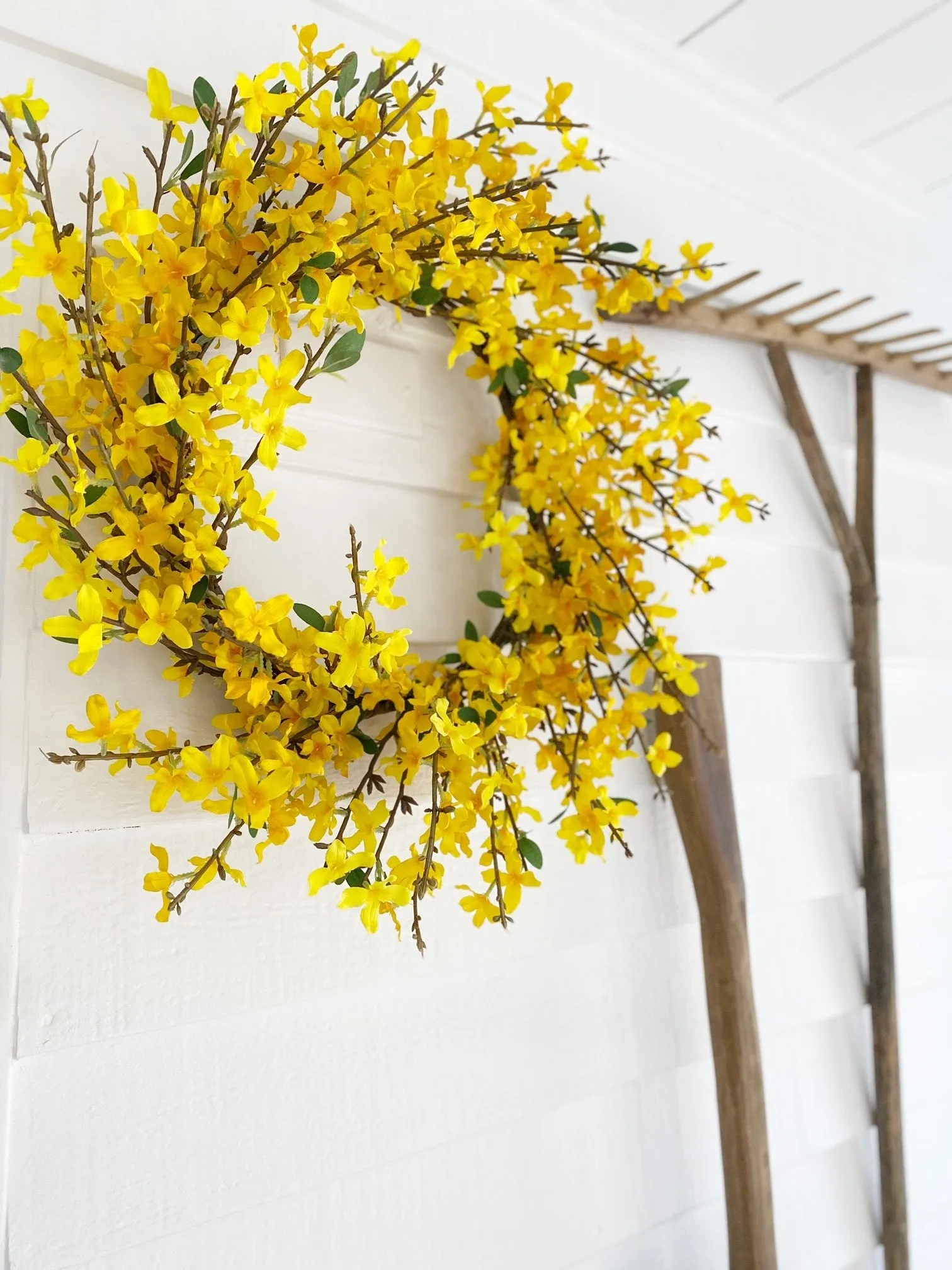 22” Forsythia Artificial Wreath
