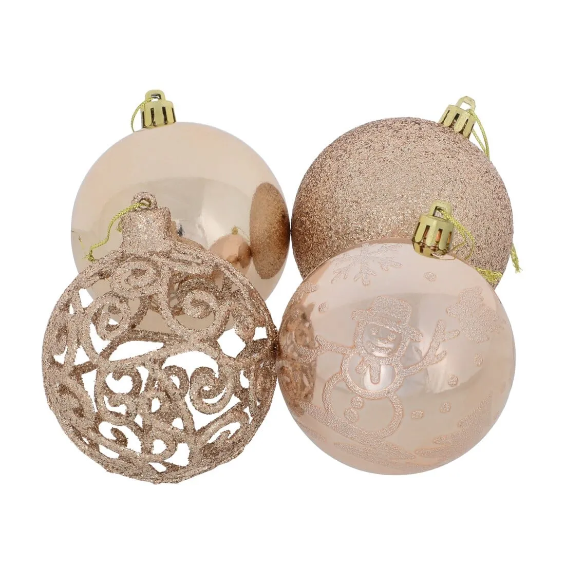 24pk Mixed Metallic Christmas Tree Baubles Bumper Set 8cm