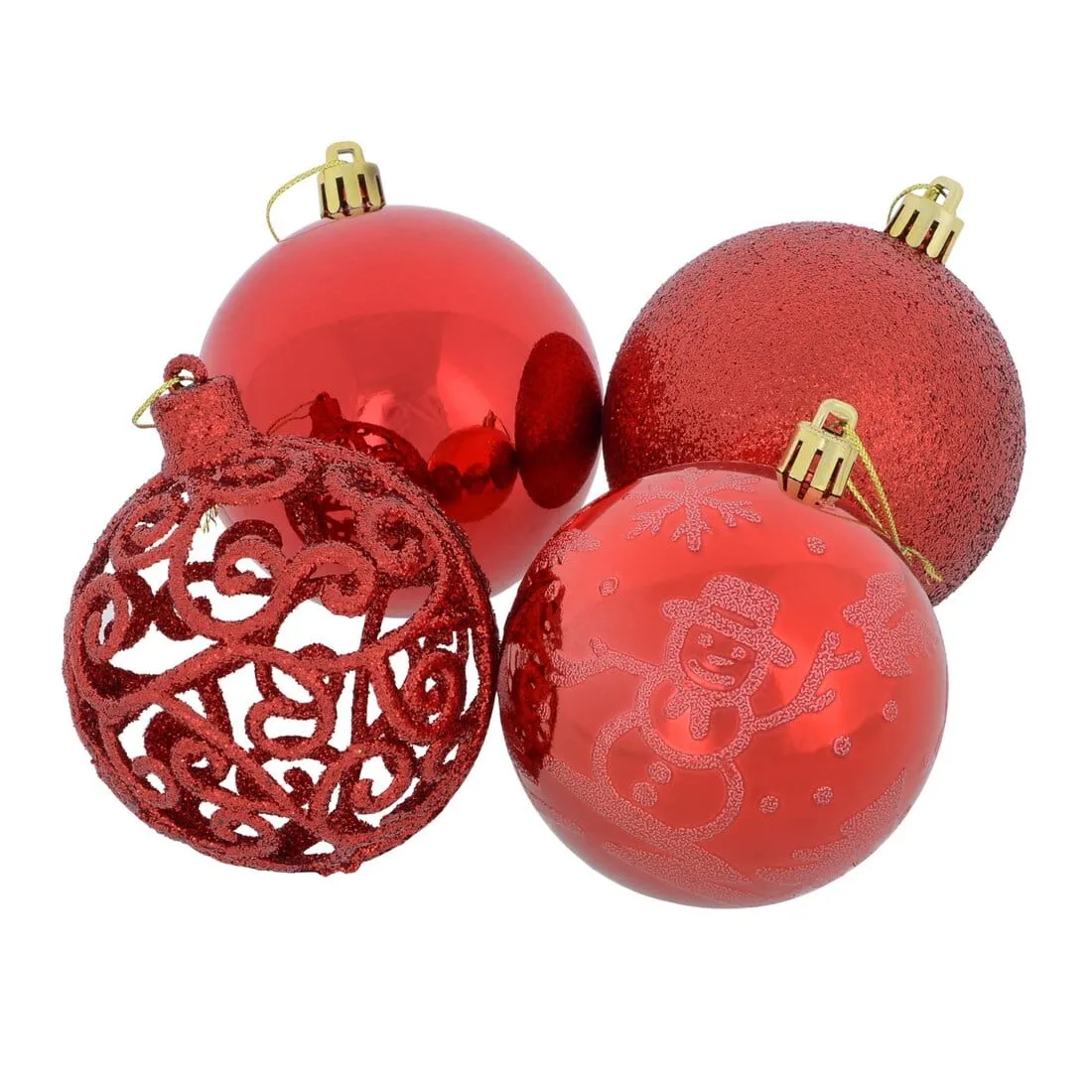 24pk Mixed Metallic Christmas Tree Baubles Bumper Set 8cm