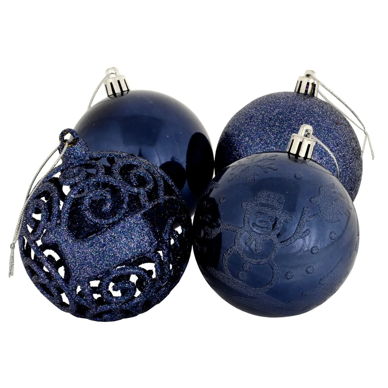 24pk Mixed Metallic Christmas Tree Baubles Bumper Set 8cm