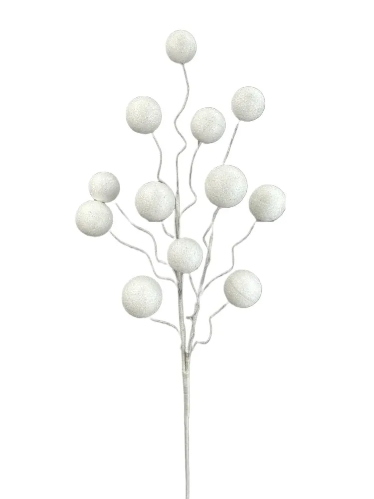 24" White Glitter Ball Spray