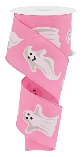 2.5" Ghost Ribbon: Pink - 10yds