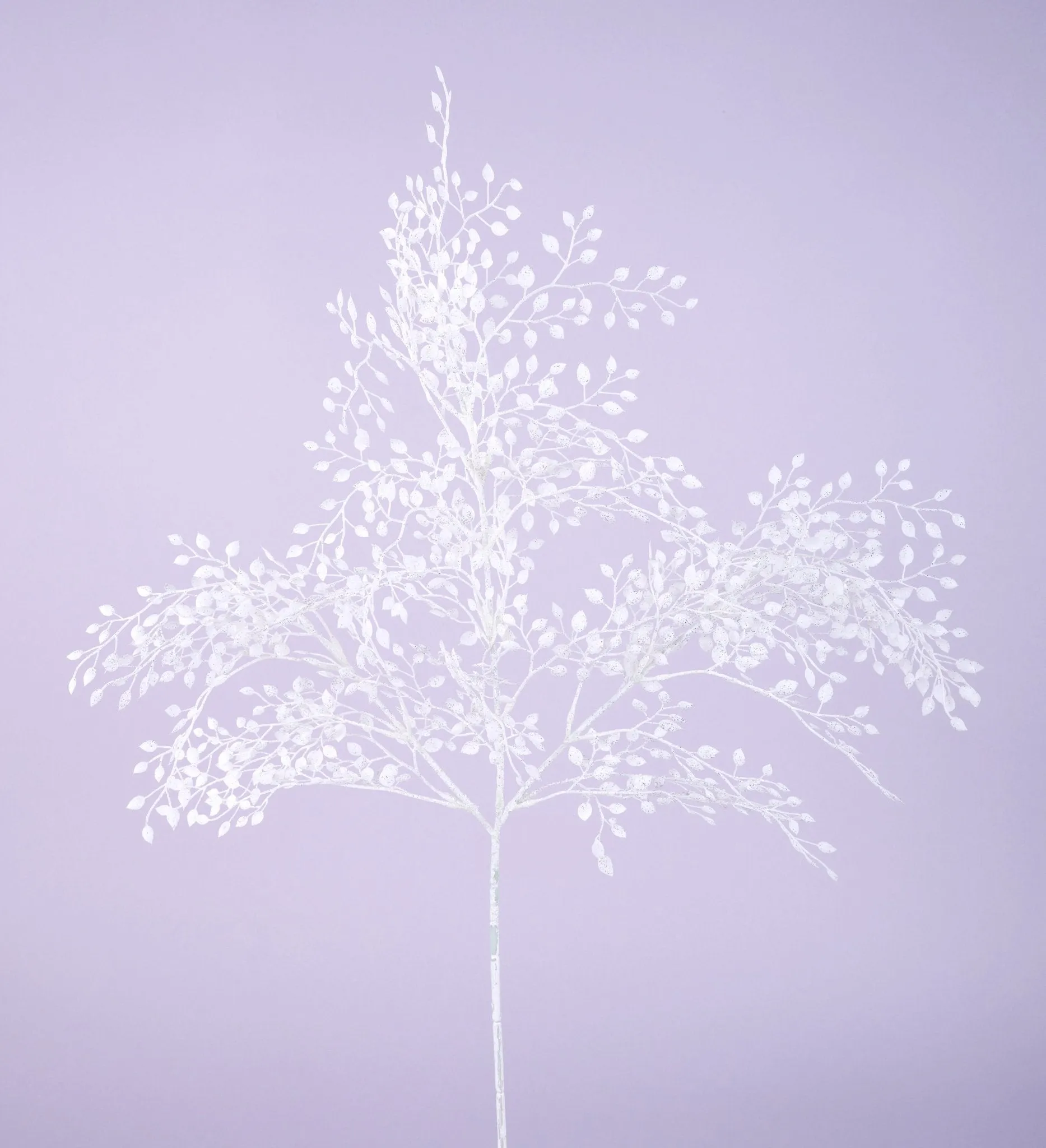 29" Mini Leaf Spray: White