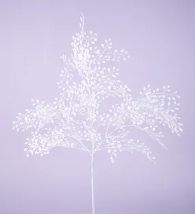 29" Mini Leaf Spray: White