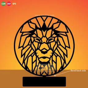 2D Modern Art Table Lamp of Lion Face