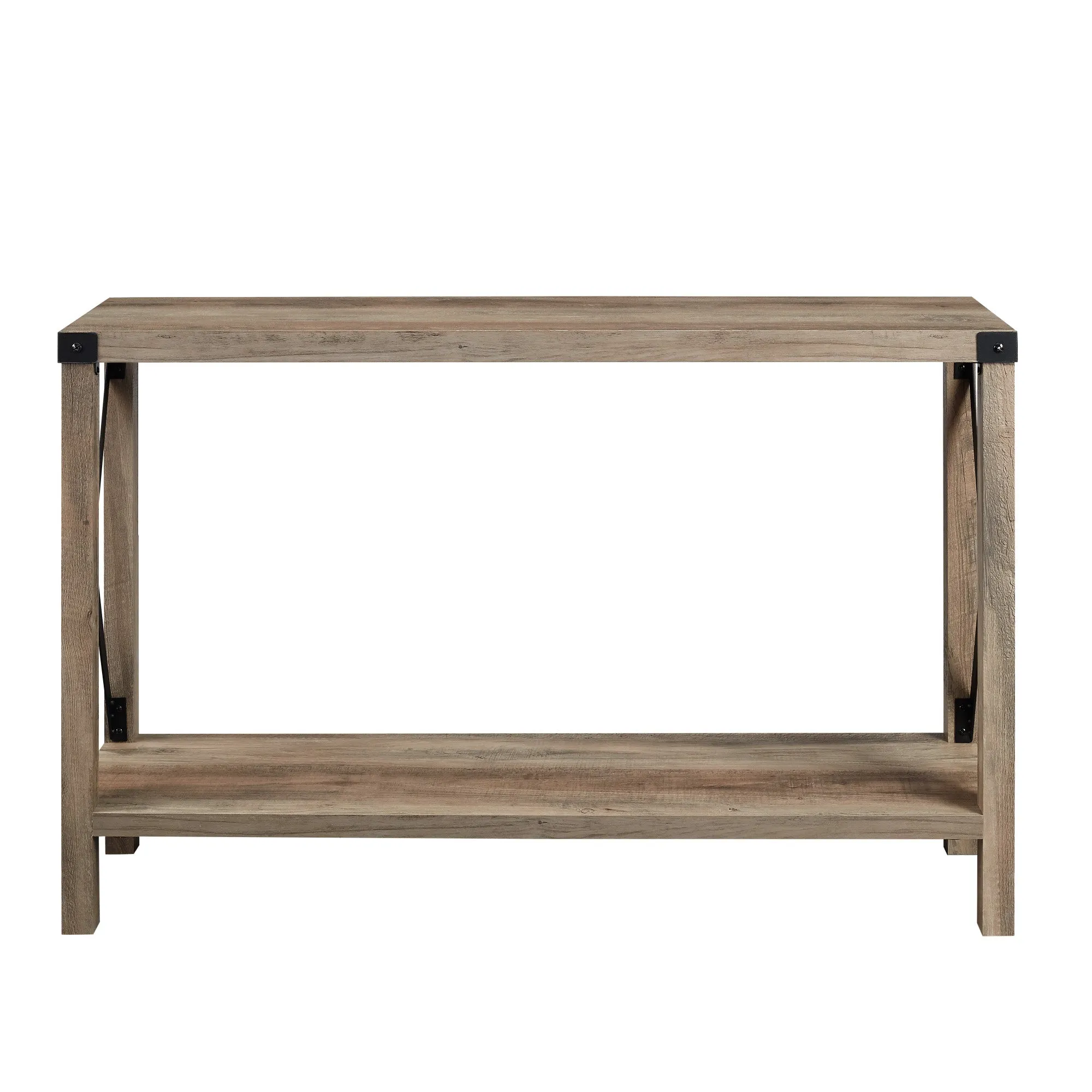 48" Entryway Console Table with Hidden Storage & Slatted Bottom Shelf for Rustic Home Decor Charm