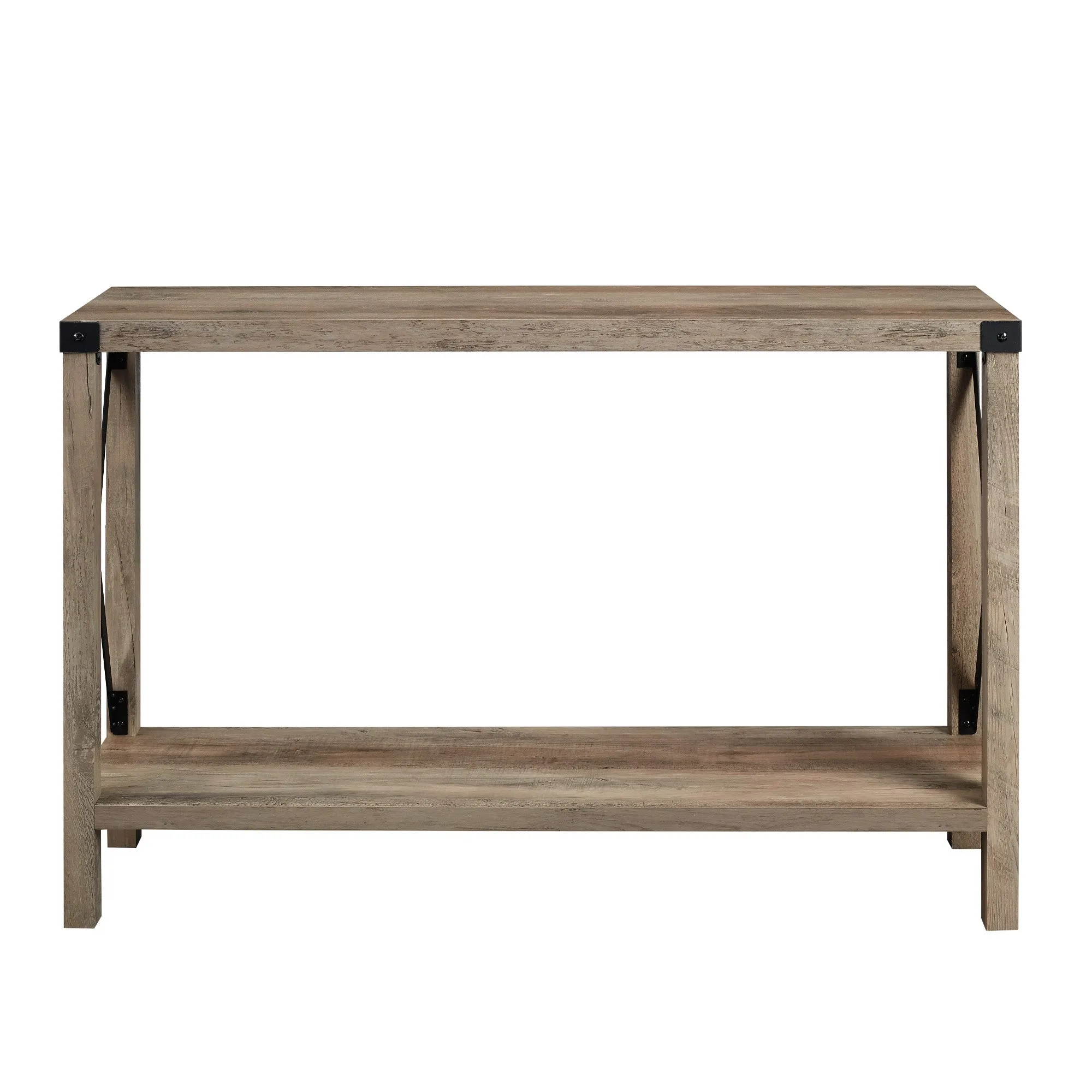 48" Entryway Console Table with Hidden Storage & Slatted Bottom Shelf for Rustic Home Decor Charm