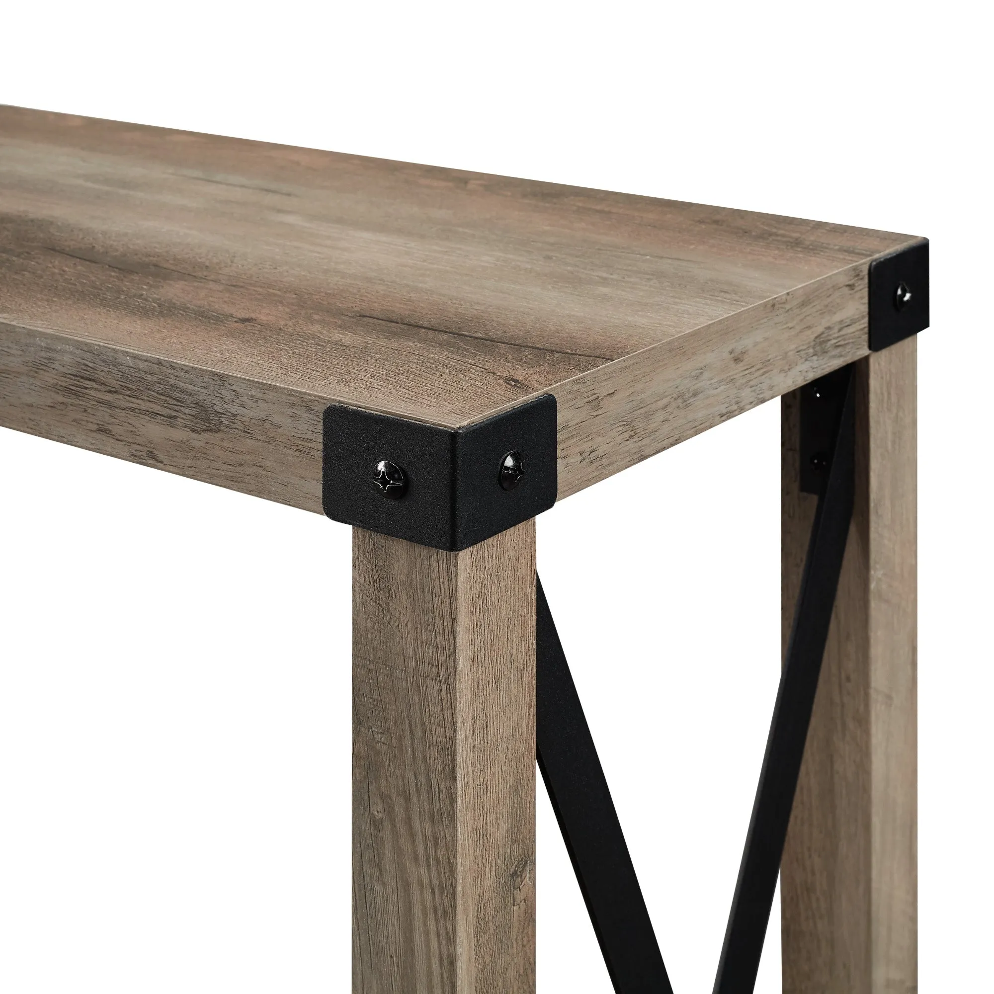 48" Entryway Console Table with Hidden Storage & Slatted Bottom Shelf for Rustic Home Decor Charm