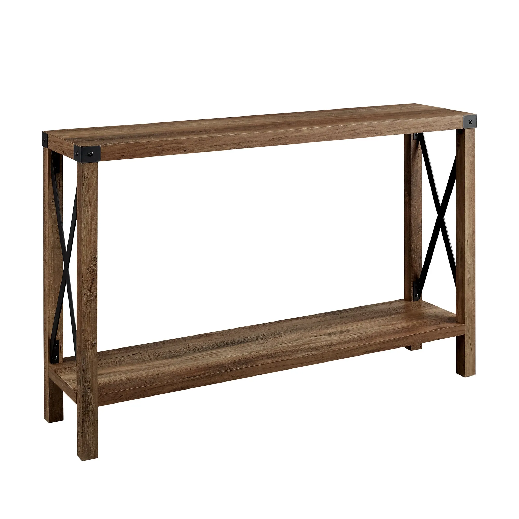 48" Entryway Console Table with Hidden Storage & Slatted Bottom Shelf for Rustic Home Decor Charm