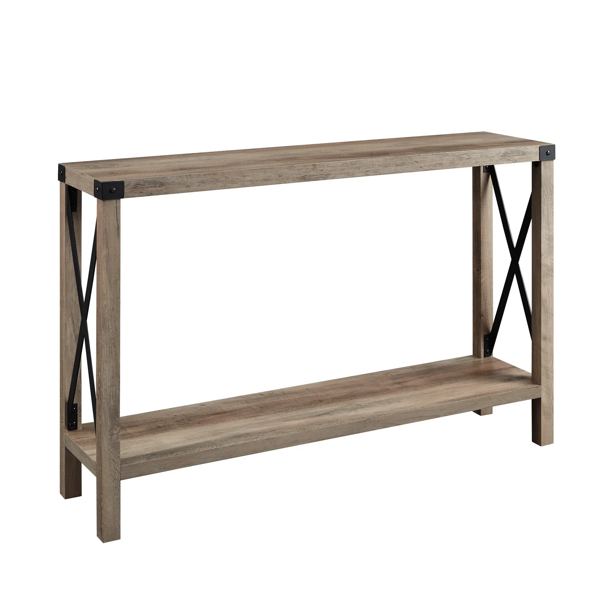 48" Entryway Console Table with Hidden Storage & Slatted Bottom Shelf for Rustic Home Decor Charm