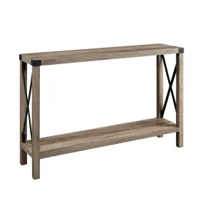 48" Entryway Console Table with Hidden Storage & Slatted Bottom Shelf for Rustic Home Decor Charm