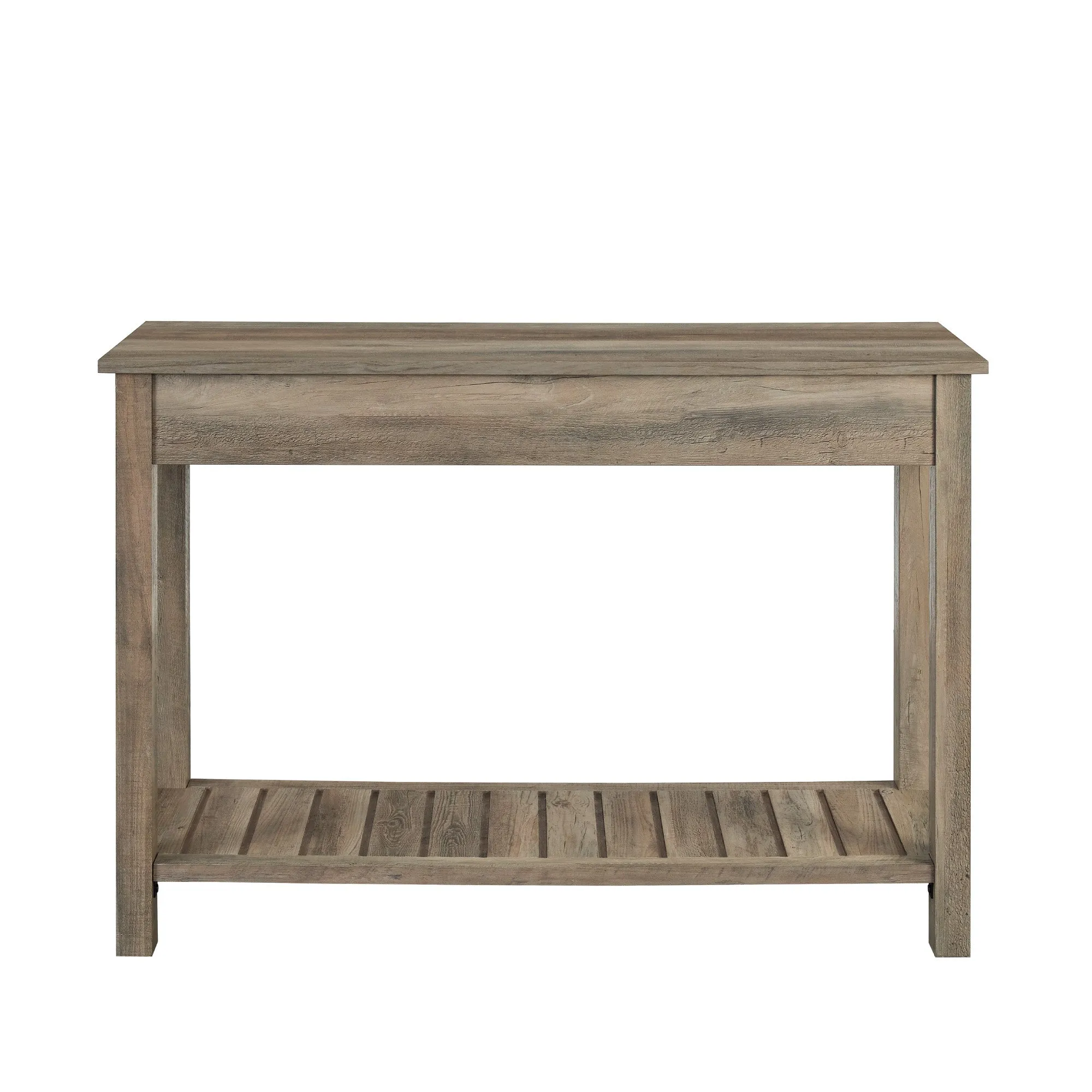 48" Entryway Console Table with Hidden Storage & Slatted Bottom Shelf for Rustic Home Decor Charm