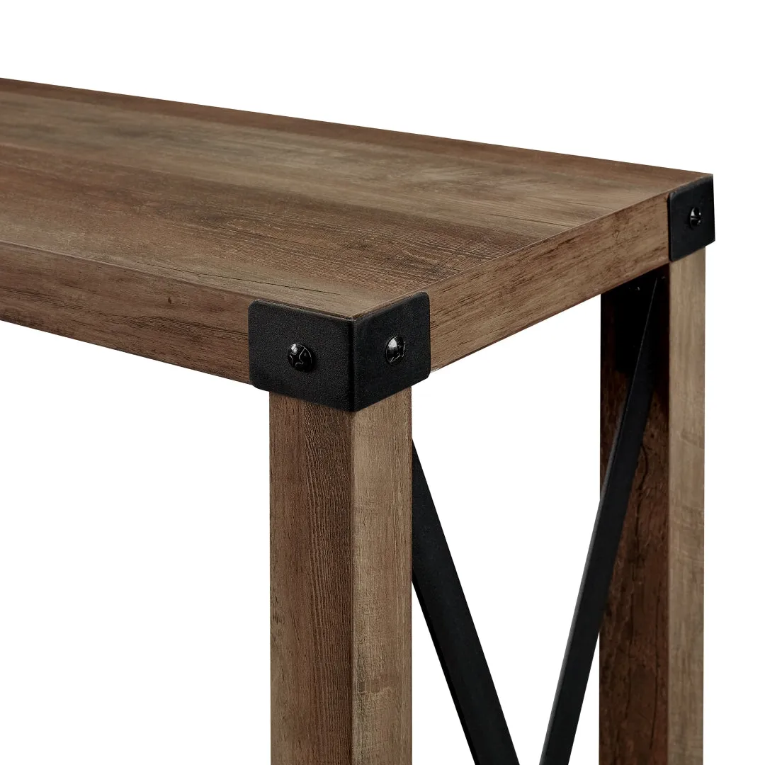 48" Entryway Console Table with Hidden Storage & Slatted Bottom Shelf for Rustic Home Decor Charm