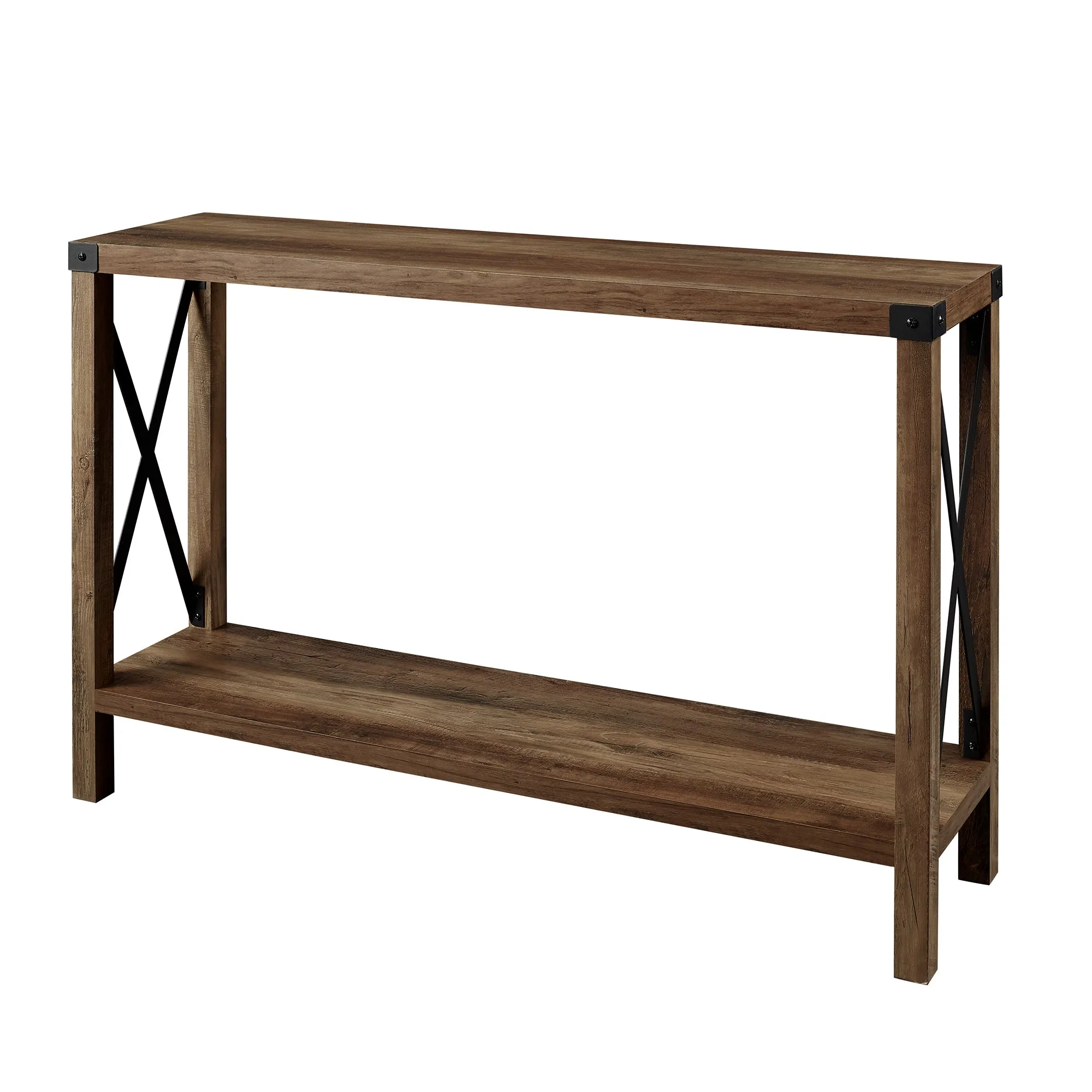 48" Entryway Console Table with Hidden Storage & Slatted Bottom Shelf for Rustic Home Decor Charm