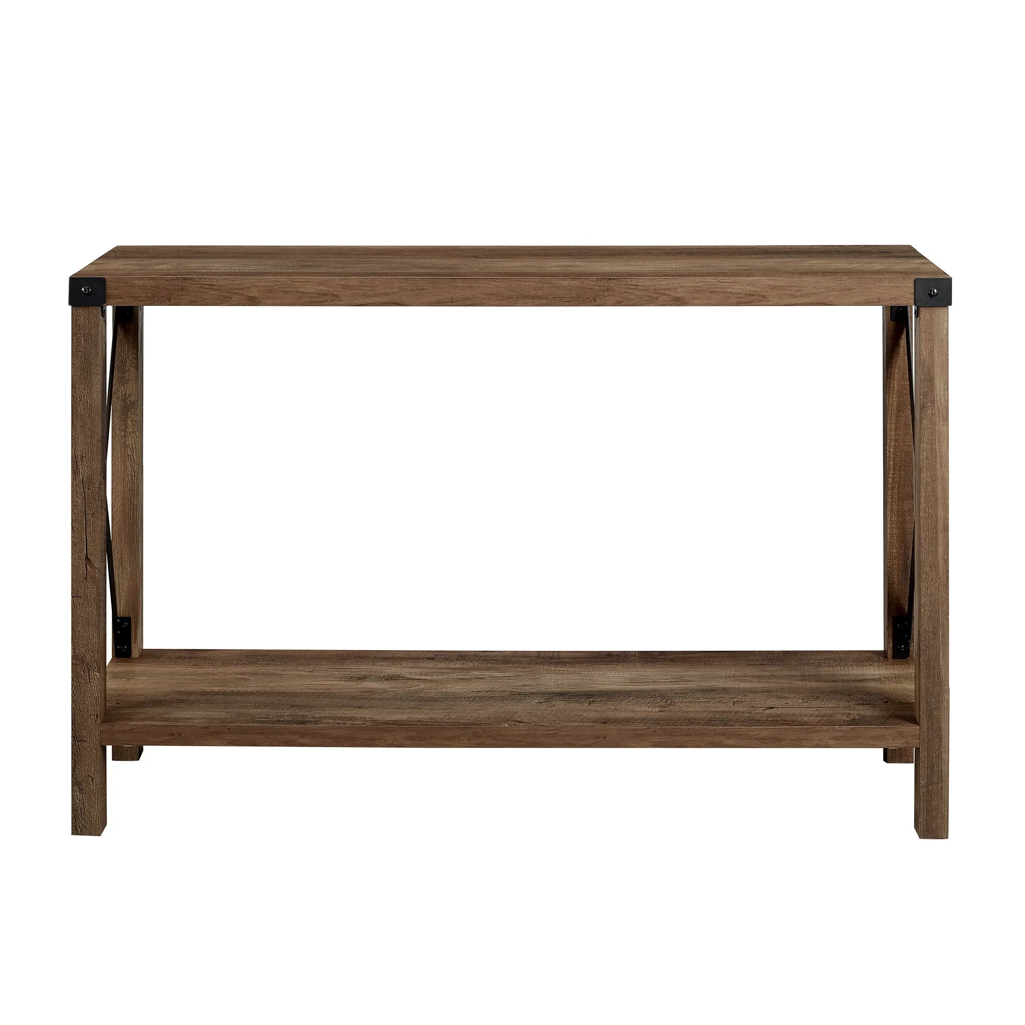 48" Entryway Console Table with Hidden Storage & Slatted Bottom Shelf for Rustic Home Decor Charm