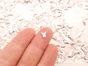 50 Tiny 5mm Silver Toned 3D Butterfly Cabochons, Cute Kawaii Nail Butterfly Cabs, Nail Art Charm Resin Supplies, Resin add-on 1698