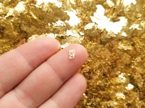 50 Tiny 6mm Gold Toned Hollow Butterfly Cabochons, Cute Kawaii Nail Butterfly Cabs, Nail Art Charm Resin Supplies, Resin add-on #1473