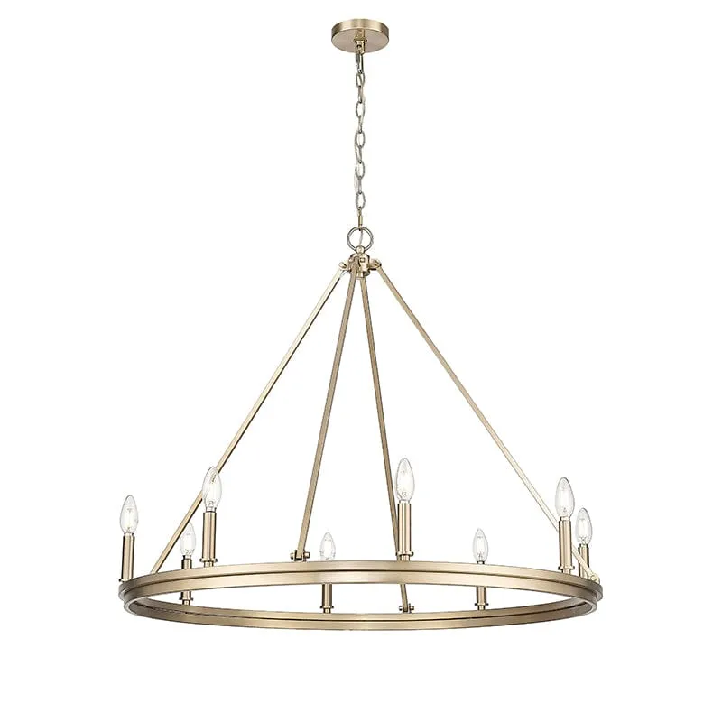 8 Lamps Carruth Chandelier - Modern Gold - 36in Diameter - E12 Candelabra Base