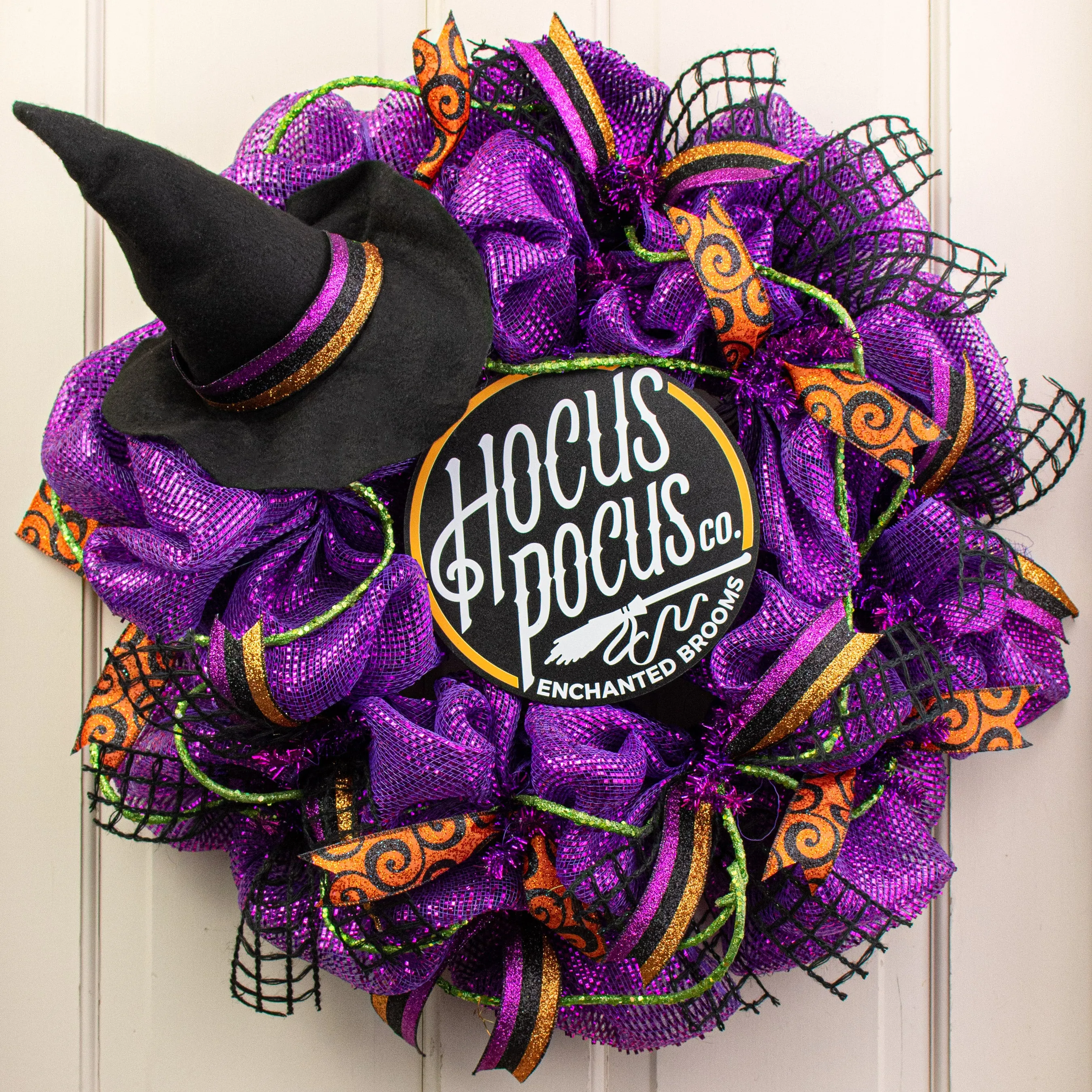 8.5" Round Waterproof Sign: Hocus Pocus Broom Co.