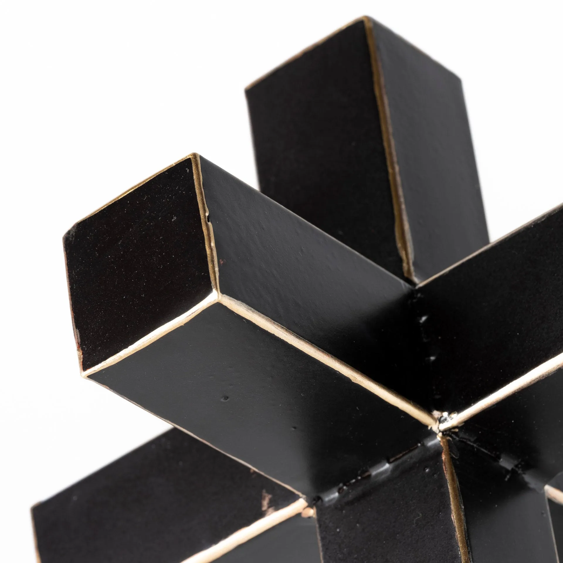 Abel Geometric Decorative Object – Matte Black & Gold Accent for Modern Home Decor & Styling