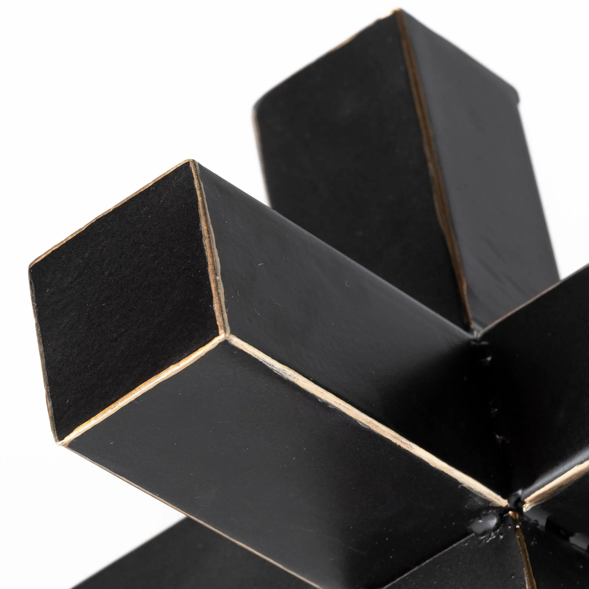 Abel Geometric Decorative Object – Matte Black & Gold Accent for Modern Home Decor & Styling