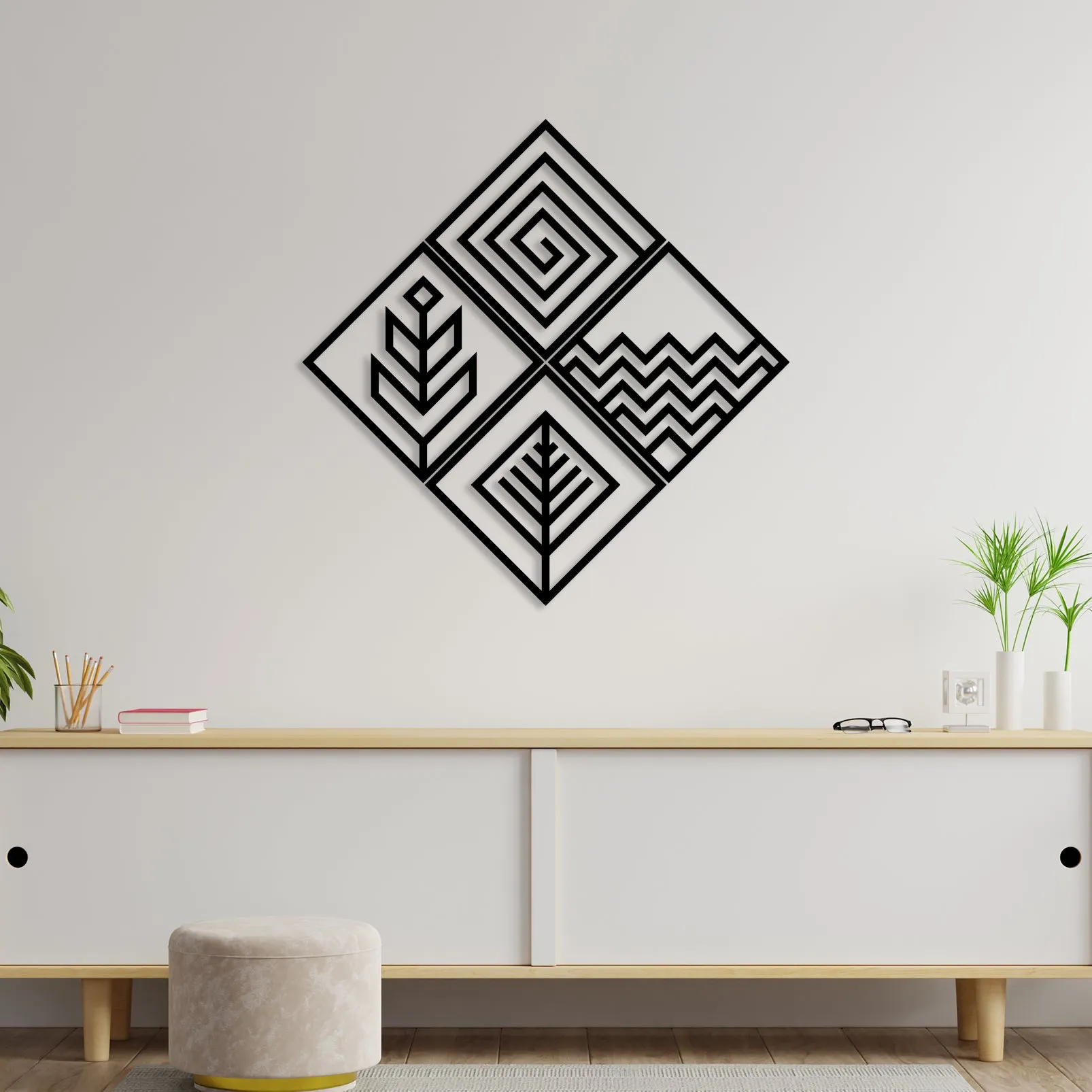 Abstract Four Metal Wall Art