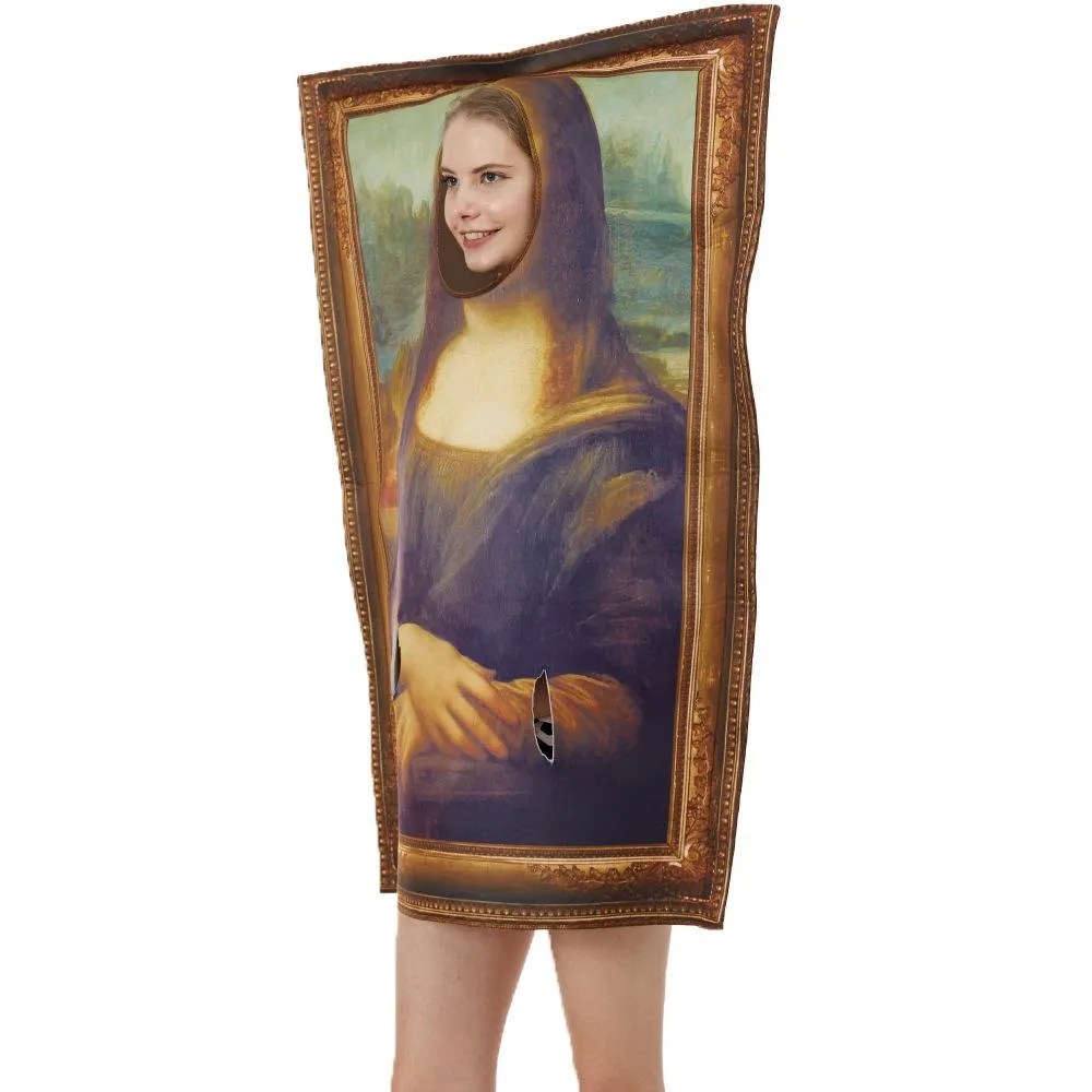 Adult Spoof Murals Mona Lisa 1/4 Artist Costume Funny Novelty Halloween Prank