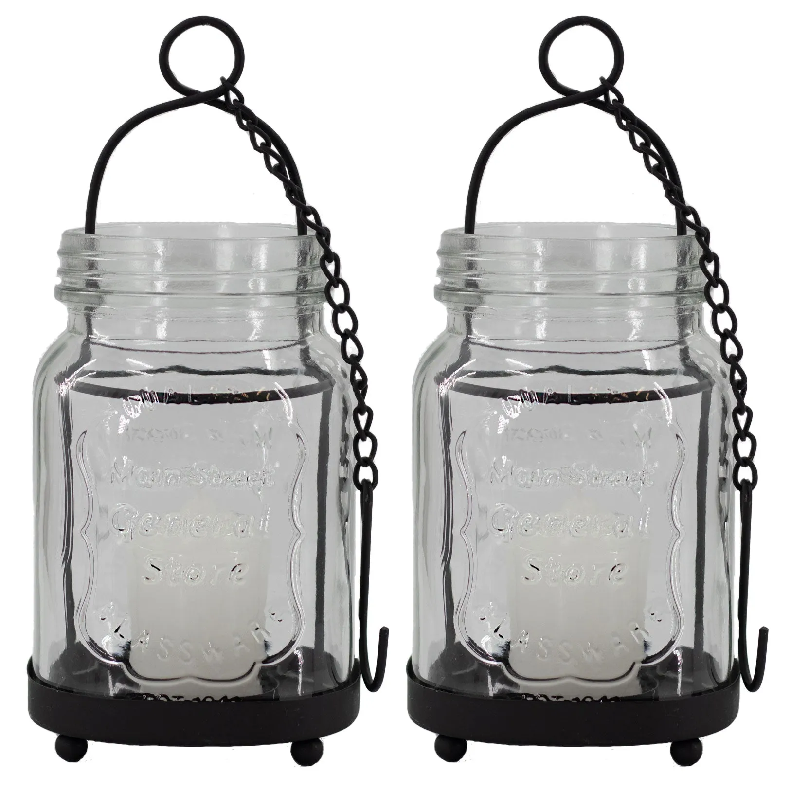 Aiden Small Glass Lantern, 2-Pack