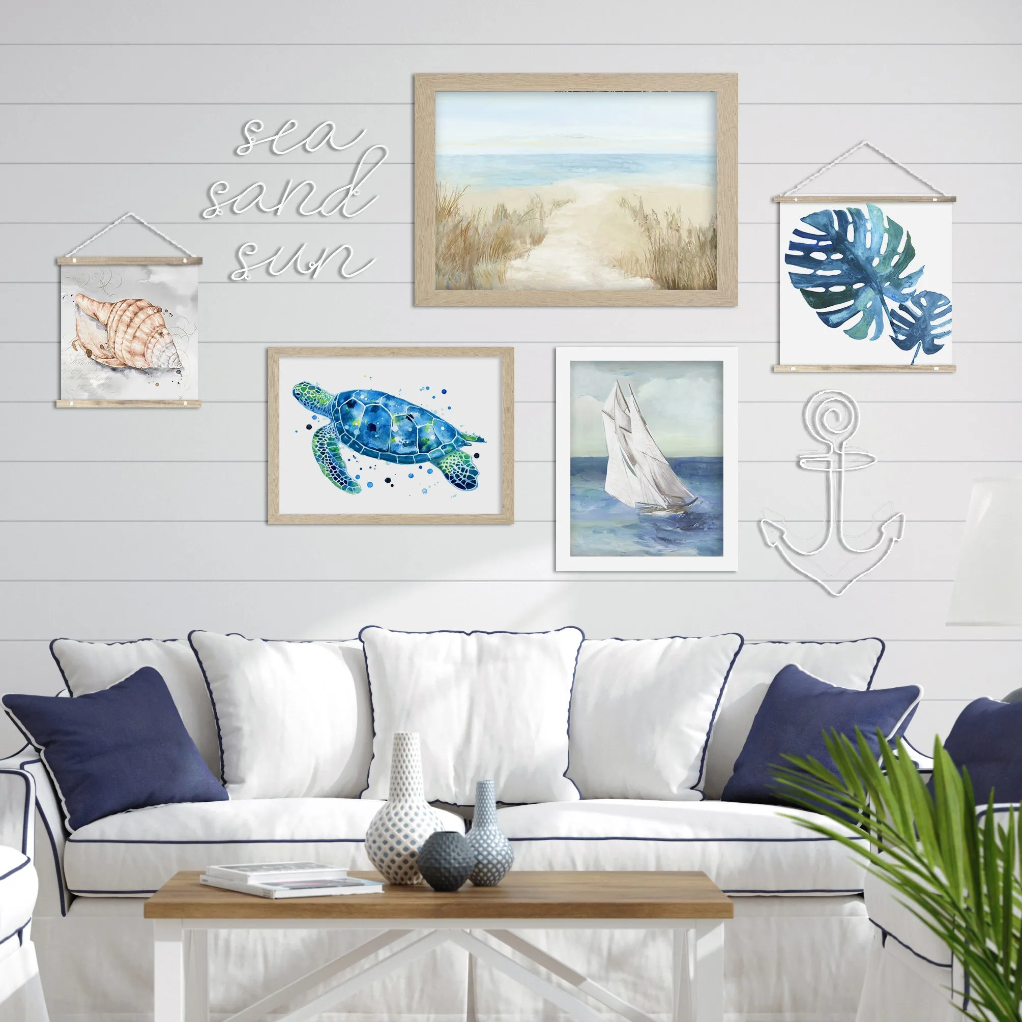 Anchor - Metal Line Art Wall Decor Sculpture
