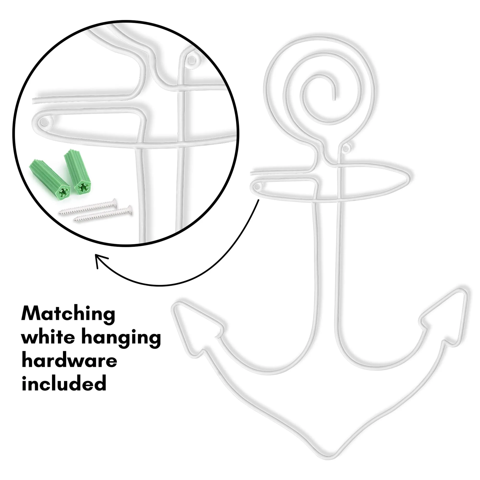 Anchor - Metal Line Art Wall Decor Sculpture