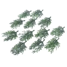 Artificial Christmas Flat Cypress Pine Needle Picks x 10 pcs - Green (Style 3)