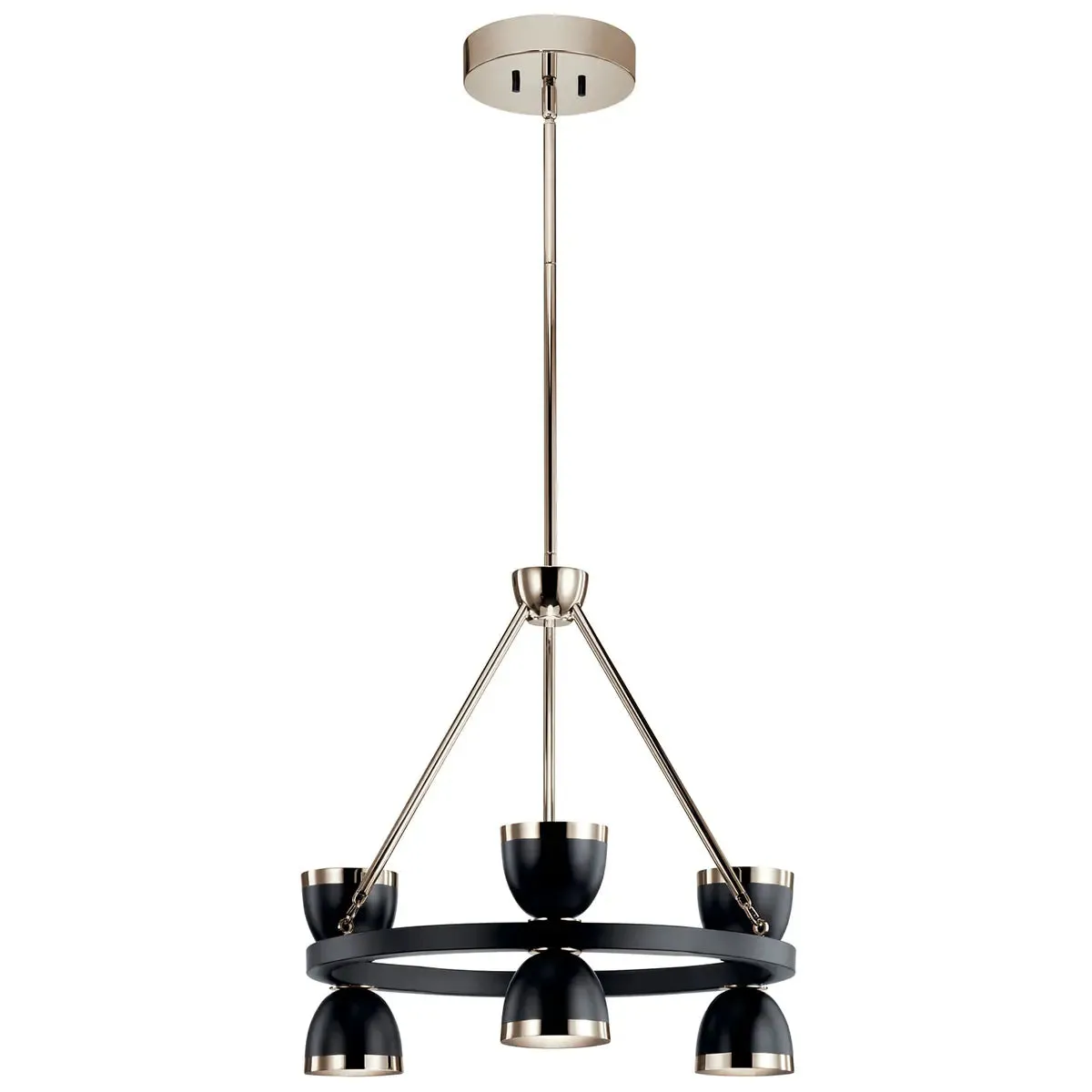 Baland 22 in. 6 Lights LED Chandelier Black Finish