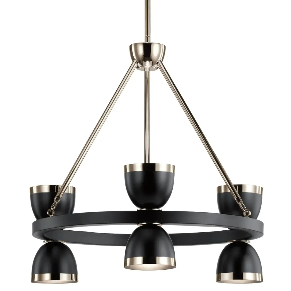 Baland 22 in. 6 Lights LED Chandelier Black Finish