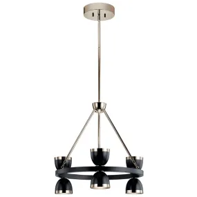 Baland 22 in. 6 Lights LED Chandelier Black Finish