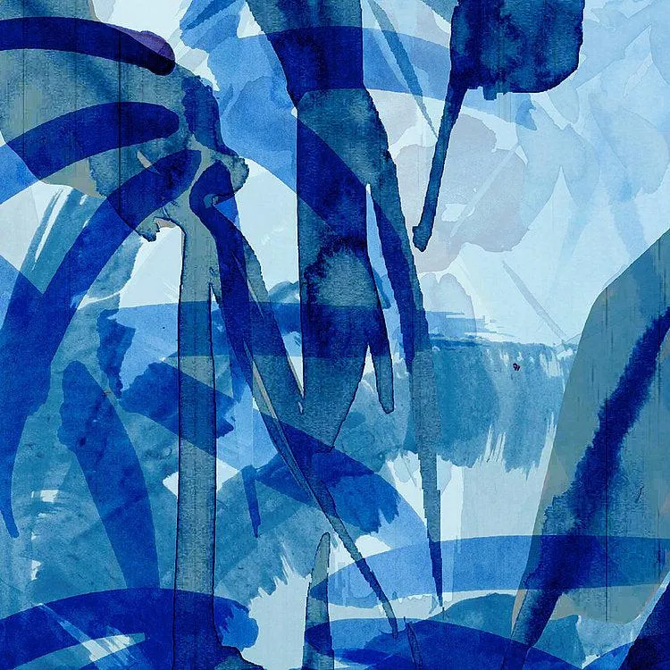Blue Jungle Mural Wallpaper