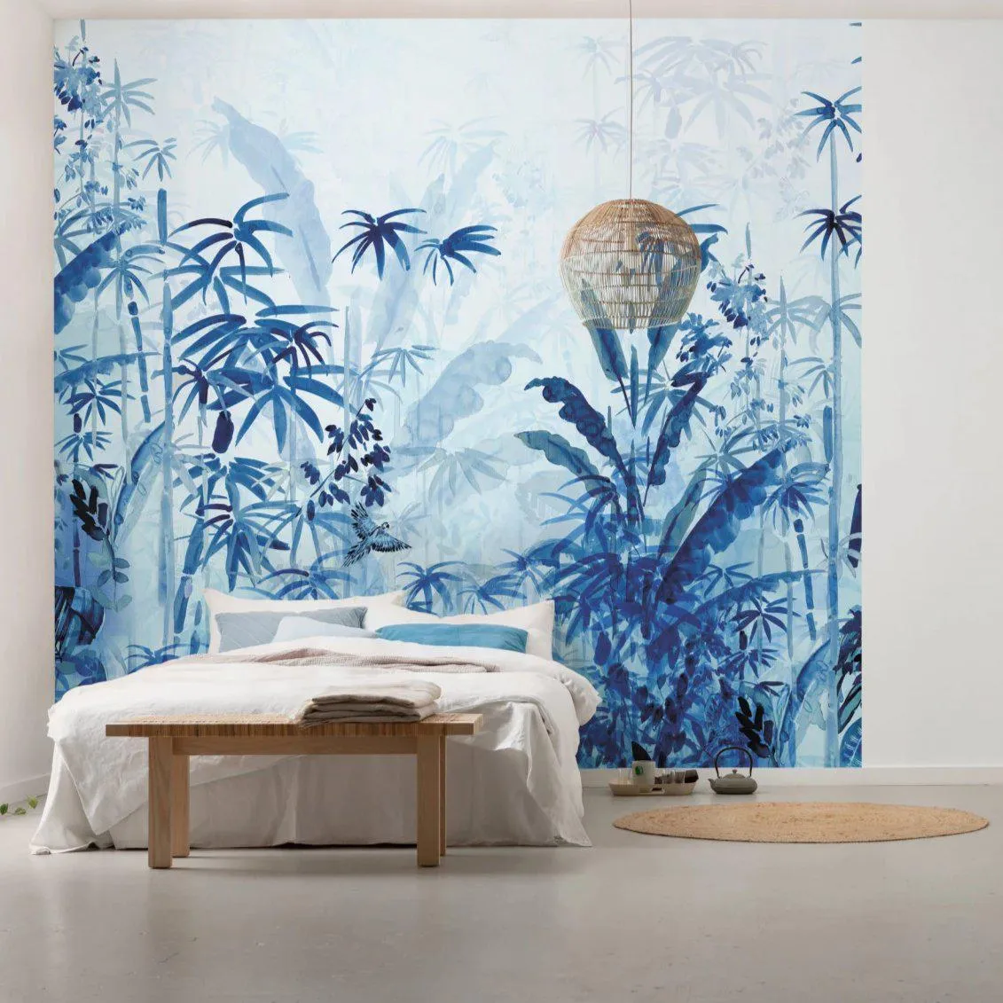 Blue Jungle Mural Wallpaper