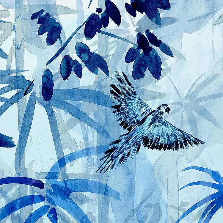 Blue Jungle Mural Wallpaper