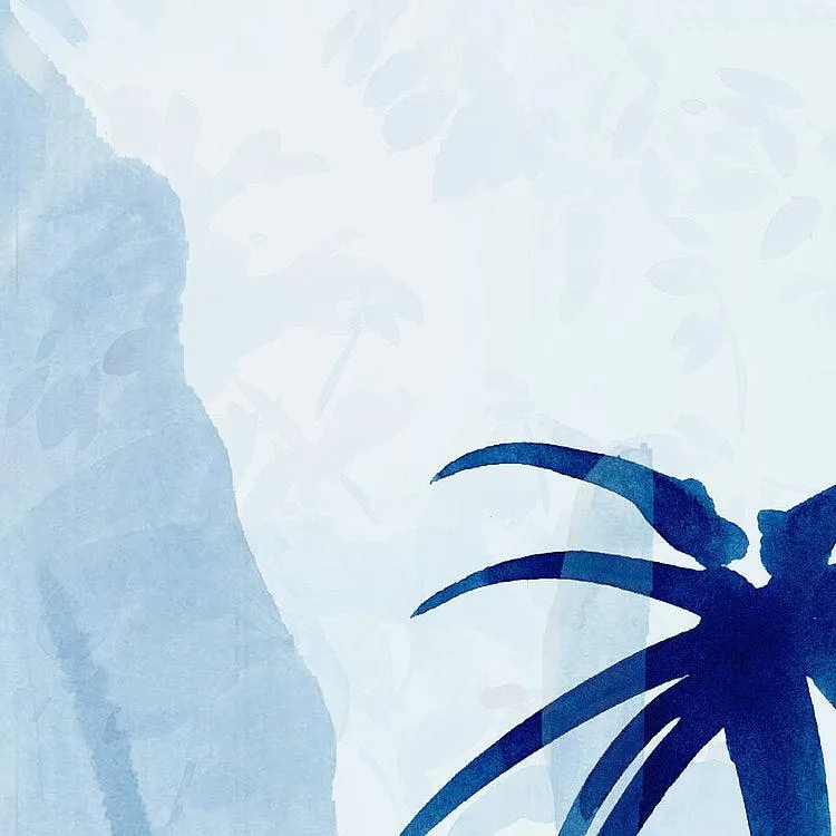 Blue Jungle Mural Wallpaper