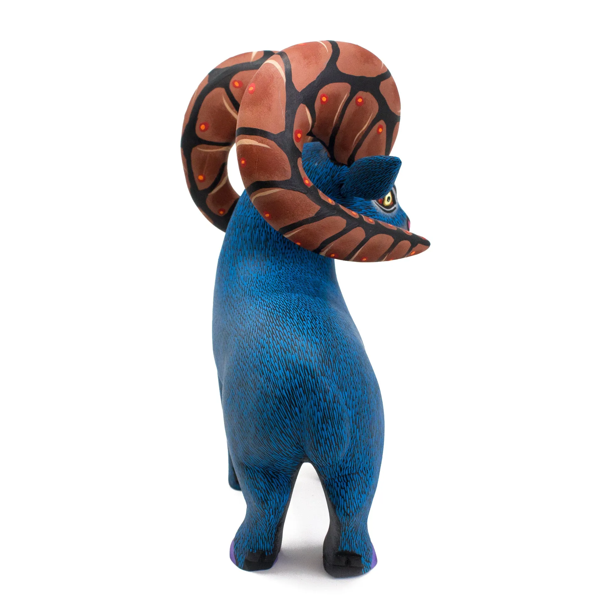Blue Ram with Brown Horns Alebrije, Copal Wood