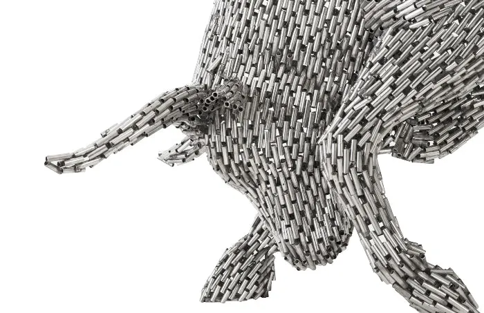 Bull Pipe Sculpture Stainless Steel