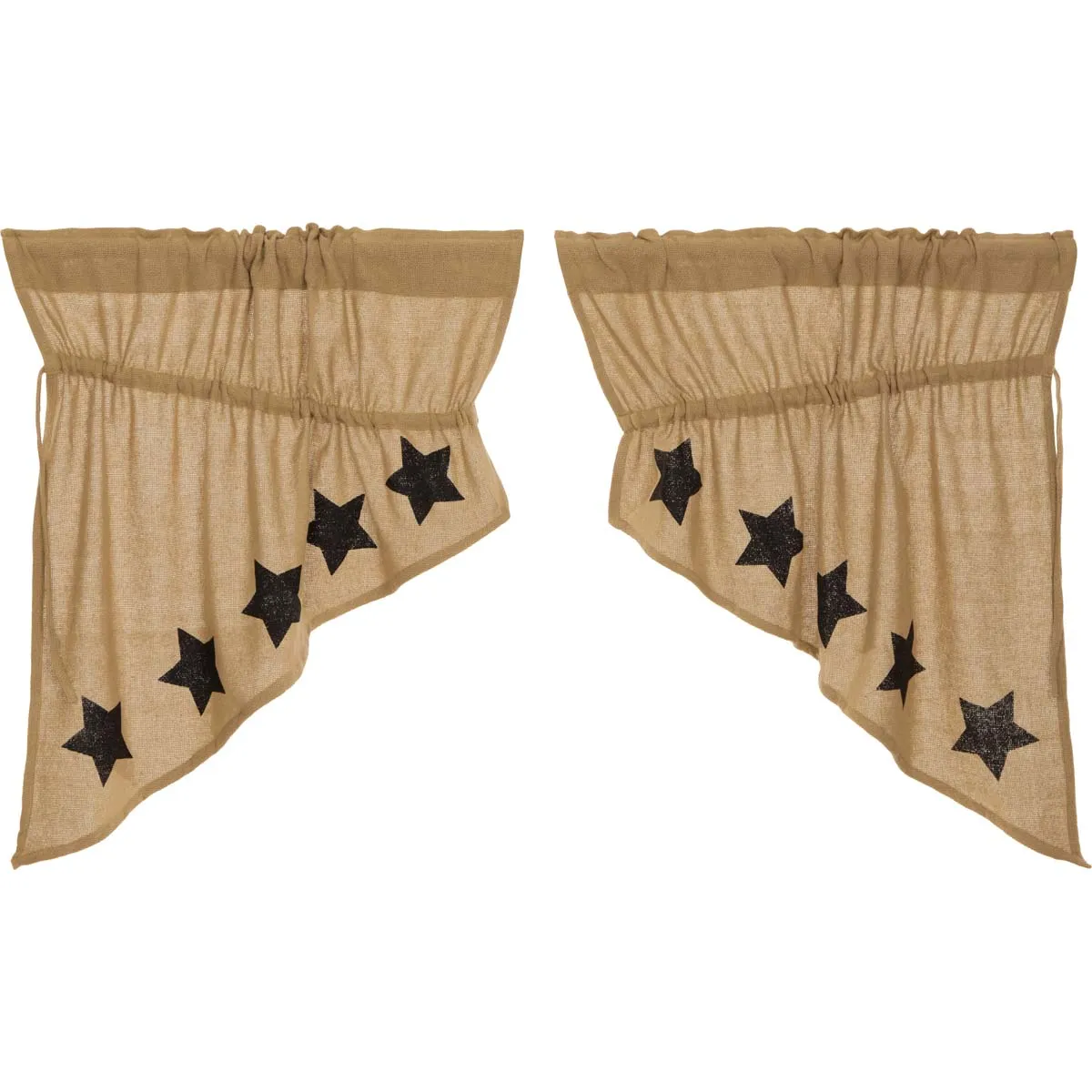 Burlap w/ Stencil Stars Swag Set of 2